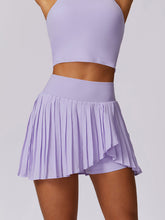 Pleated Pockets Active Skirt